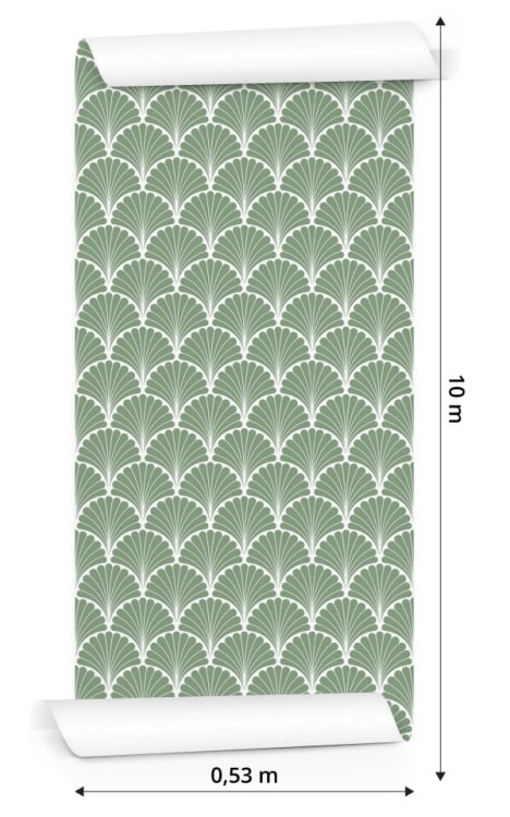 Tapeta Retro - Geometryczne Liście Dekoracyjne