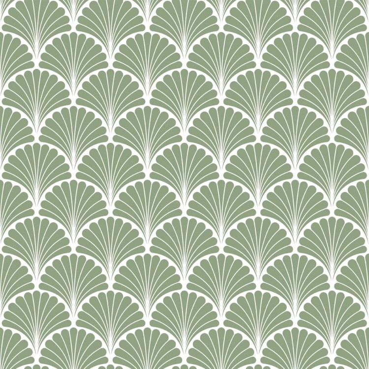 Tapeta Retro - Geometryczne Liście Dekoracyjne