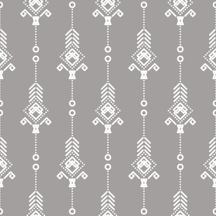 Tapeta Artystyczny Biały Wzór W Stylu Retro