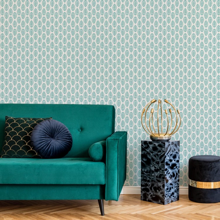 Tapeta Klasyczne Delikatne Liście W Stylu Retro