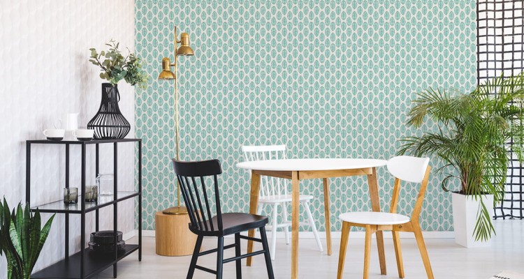 Tapeta Klasyczne Delikatne Liście W Stylu Retro