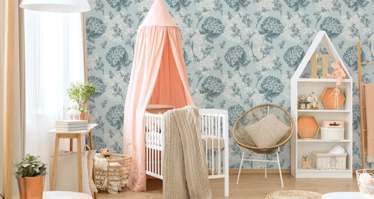 Tapeta Delikatny Kwiatowy Wzór Retro