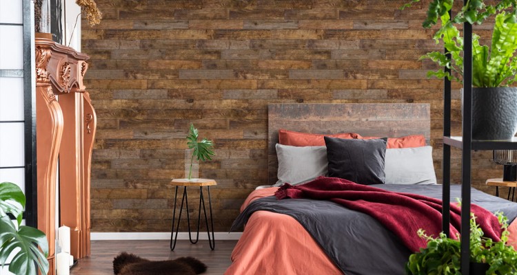 Tapeta Rustykalne Poziome Deski Drewniane