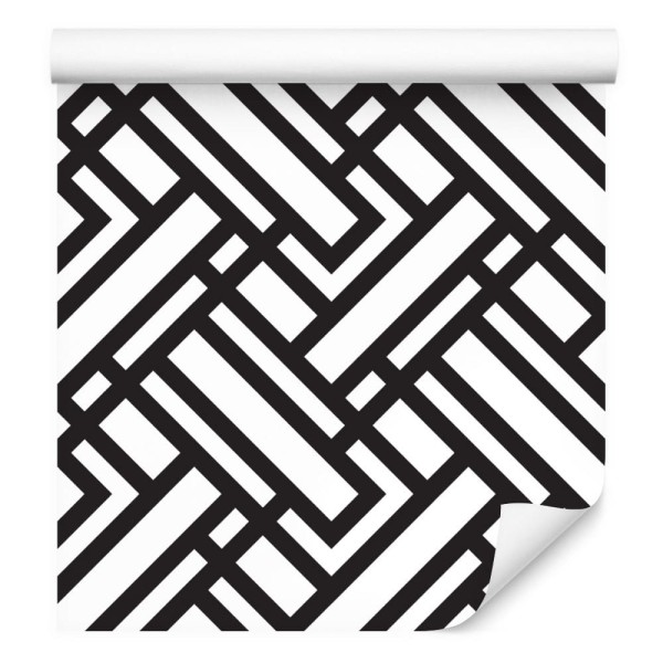 Tapeta Czarno - Białe Wzory Geometryczne