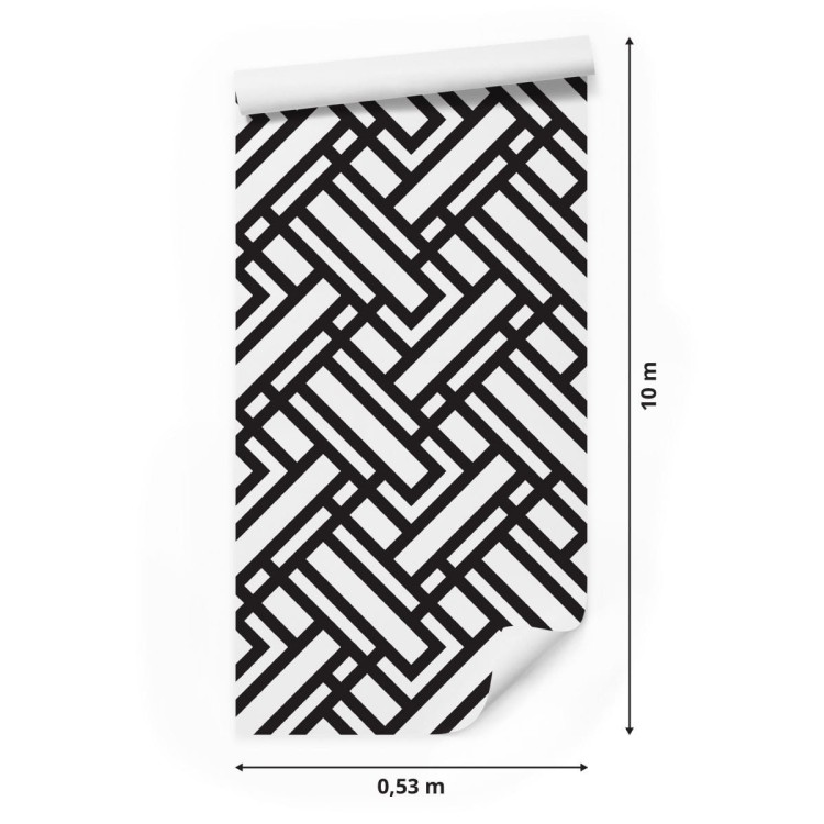 Tapeta Czarno - Białe Wzory Geometryczne