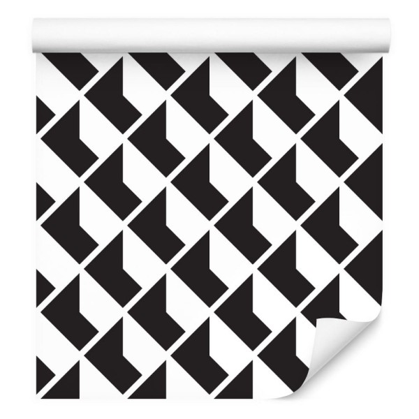 Tapeta Czarno - Białe Wzory Geometryczne