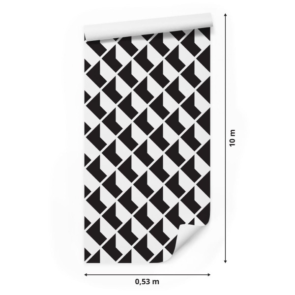 Tapeta Czarno - Białe Wzory Geometryczne
