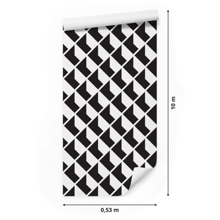 Tapeta Czarno - Białe Wzory Geometryczne