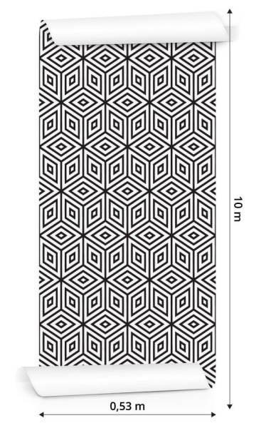 Tapeta Geometryczna - Sześciany I Romby