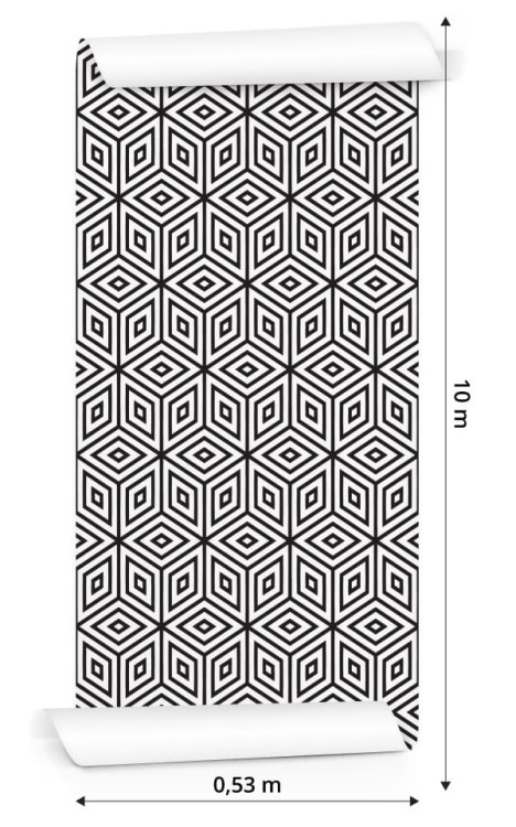 Tapeta Geometryczna - Sześciany I Romby
