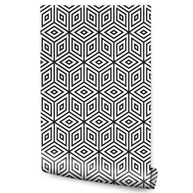 Tapeta Geometryczna - Sześciany I Romby