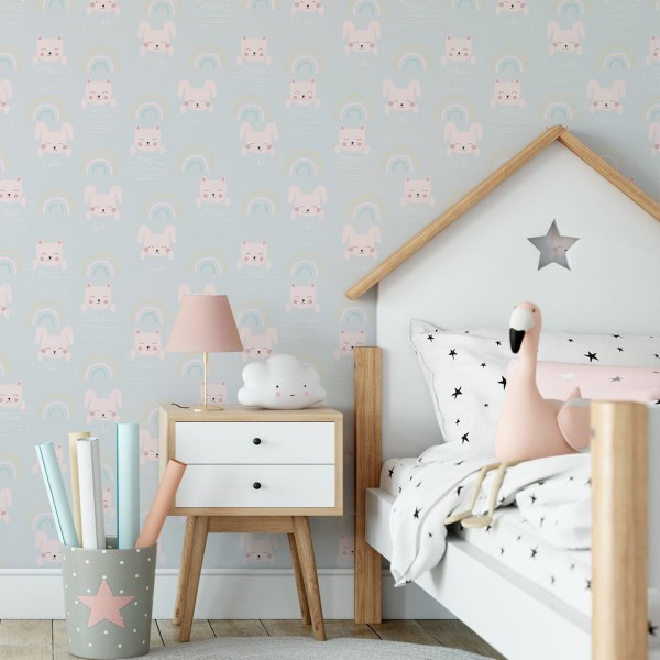 Tapeta Koty Z Tęczą