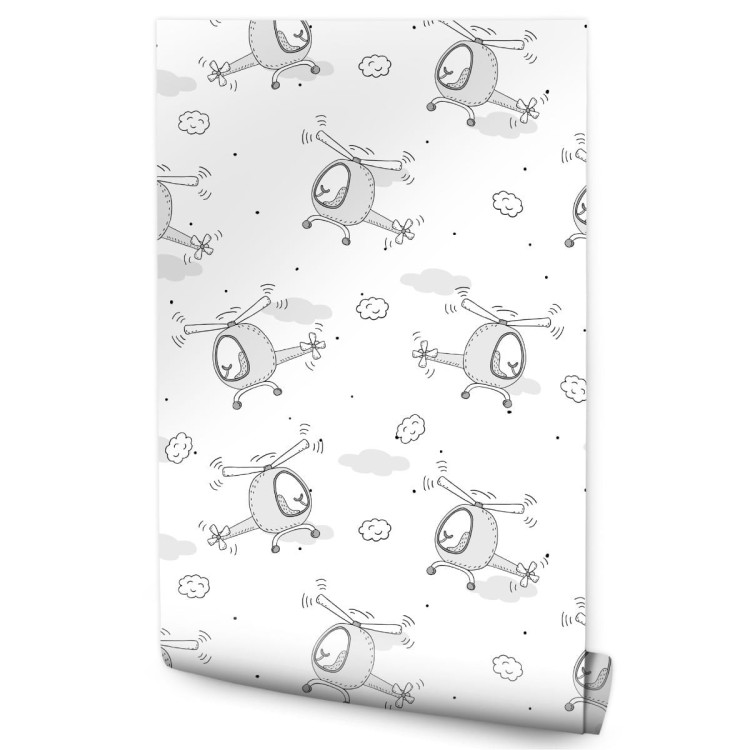 Tapeta Bajkowe Helikoptery Z Chmurkami