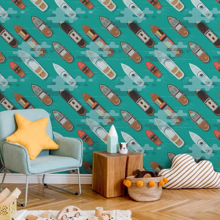 Tapeta Kolorowe Statki Z Lotu Ptaka