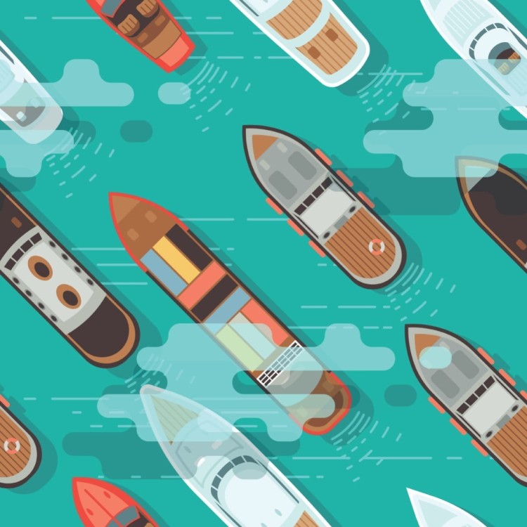 Tapeta Kolorowe Statki Z Lotu Ptaka