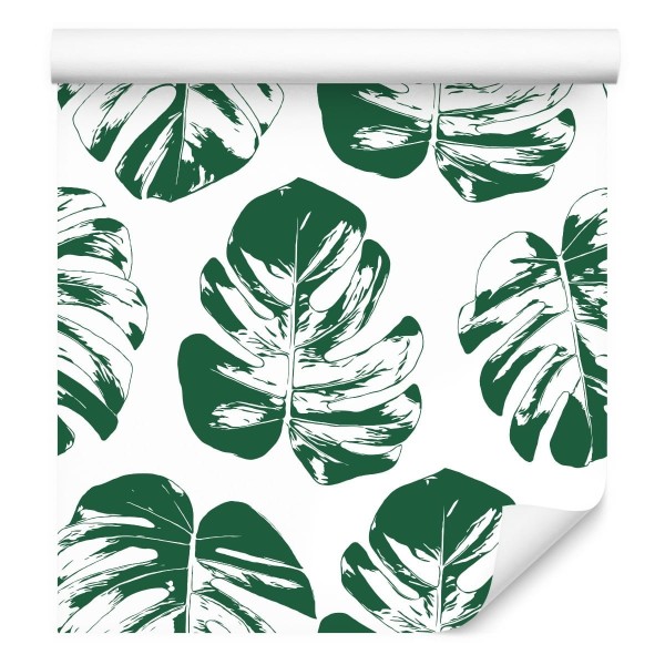 Tapeta Zielono-Białe Liście
