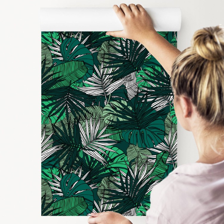Tapeta Liście Monstera Bananowca Palmy