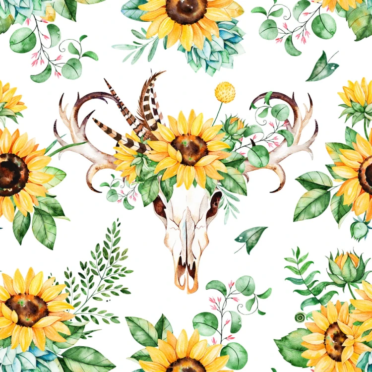 Tapeta Słoneczniki W Stylu Boho