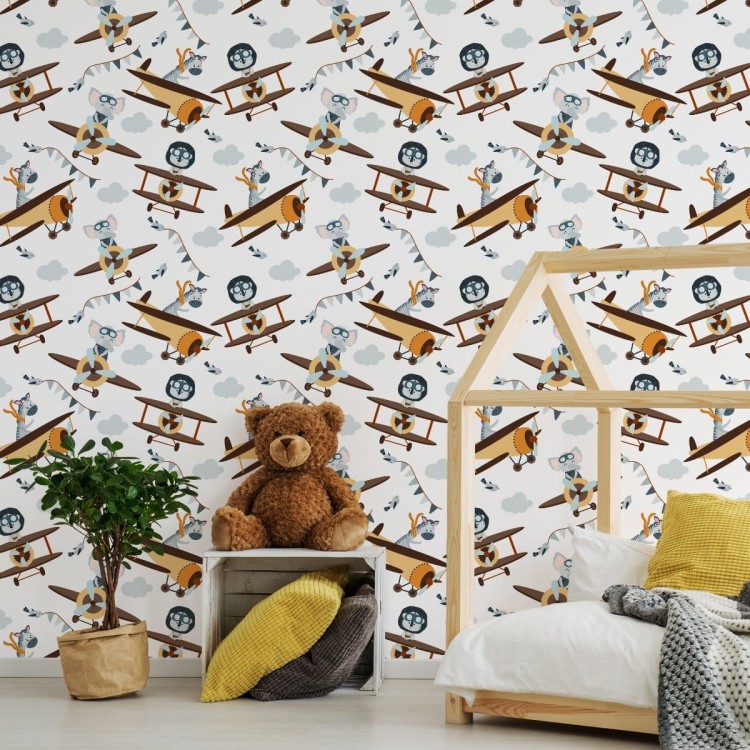 Tapeta Bajkowe Zwierzątka W Samolotach