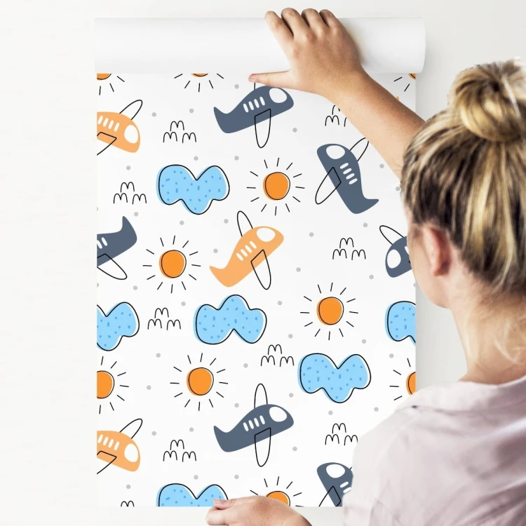 Tapeta Minimalistyczne Bajkowe Samoloty
