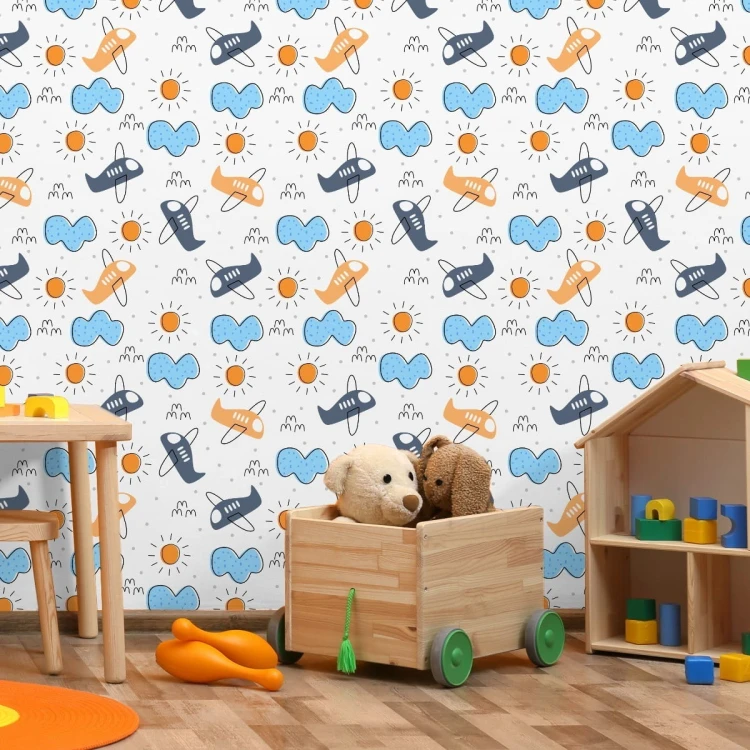 Tapeta Minimalistyczne Bajkowe Samoloty