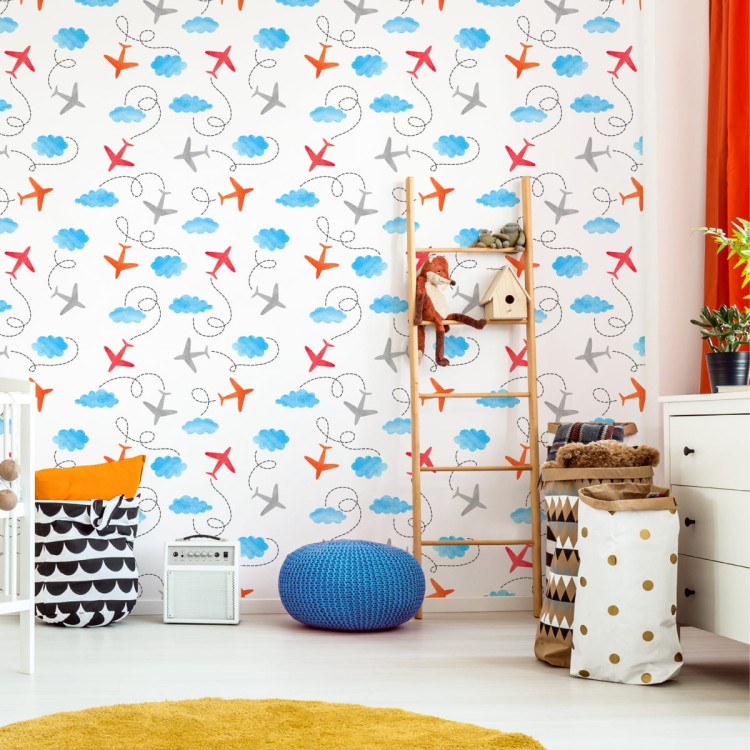 Tapeta Bajkowe Samoloty Malowane Akwarelą