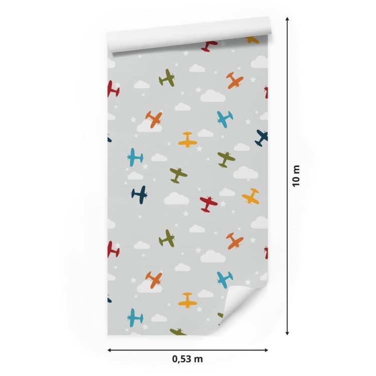 Tapeta Kolorowe Samoloty Z Chmurkami