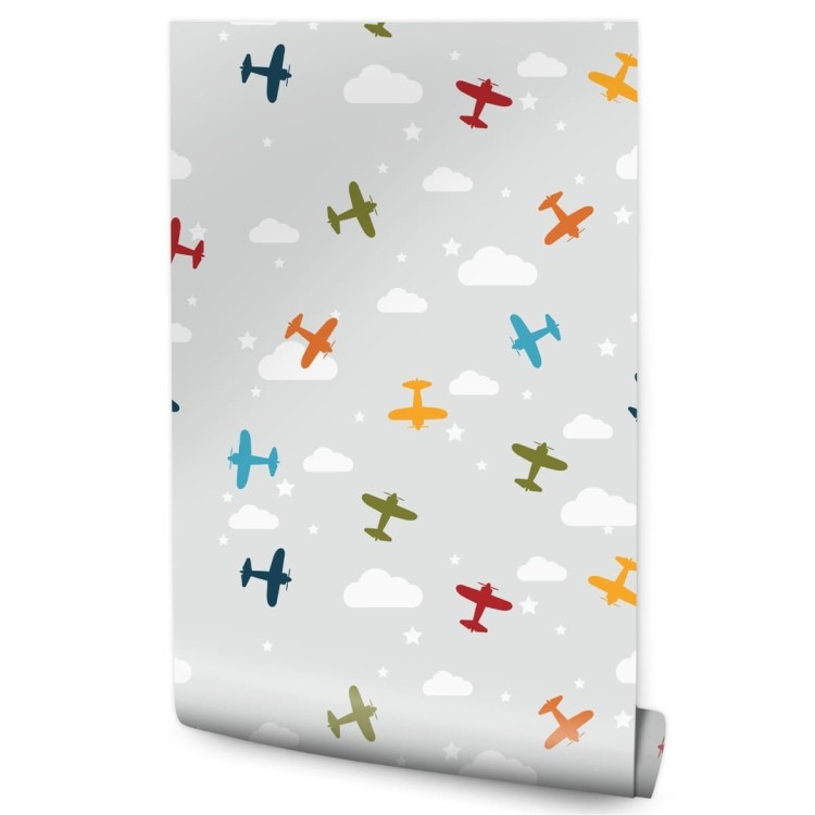 Tapeta Kolorowe Samoloty Z Chmurkami