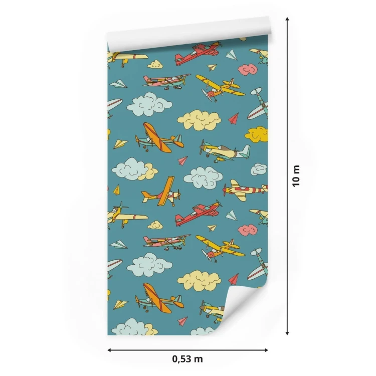 Tapeta Kolorowe Samoloty W Stylu Retro