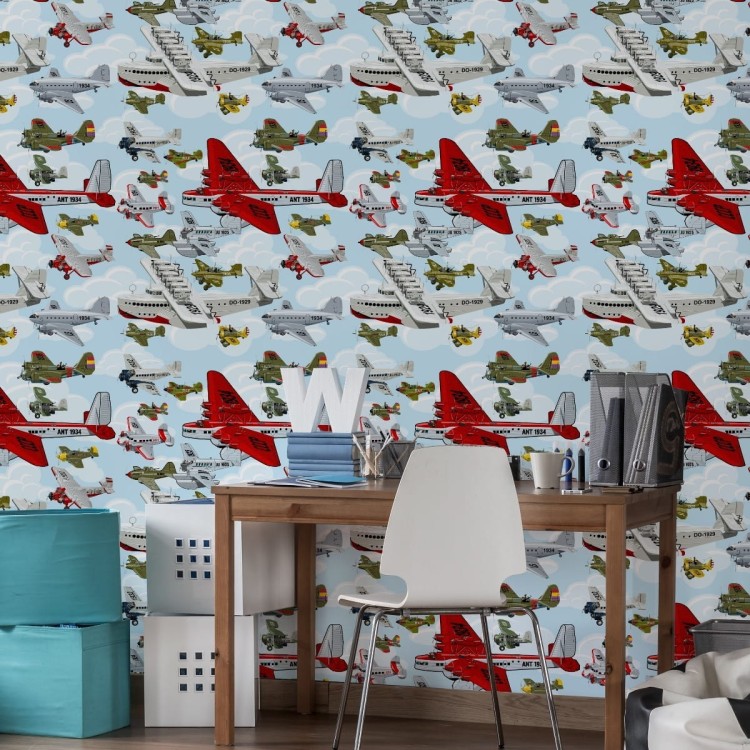 Tapeta Kolorowe Samoloty Vintage
