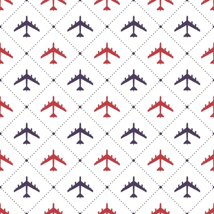 Tapeta Kolorowe Samoloty W Kratkę