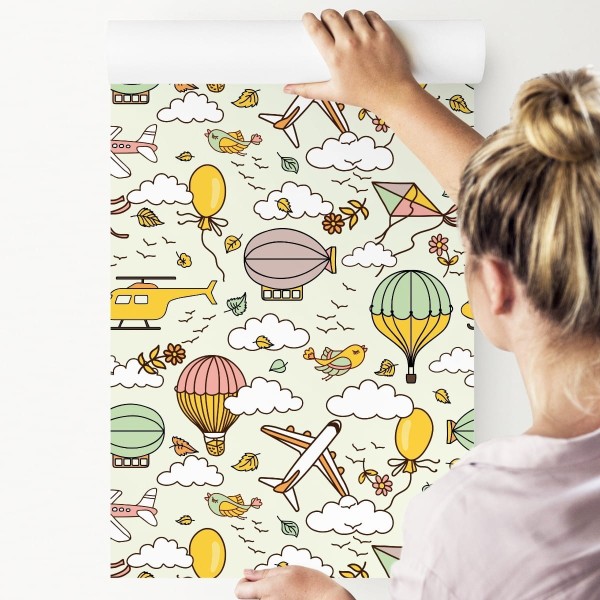 Tapeta Kolorowe Samoloty Z Balonami