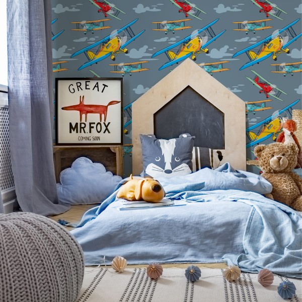 Tapeta Kolorowe Samoloty Retro