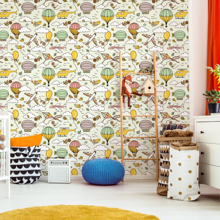 Tapeta Kolorowe Samoloty Z Balonami