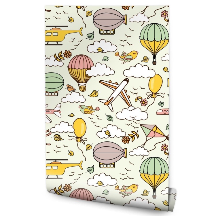 Tapeta Kolorowe Samoloty Z Balonami