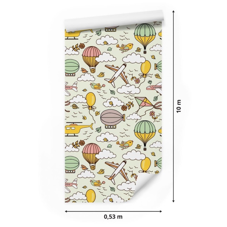 Tapeta Kolorowe Samoloty Z Balonami
