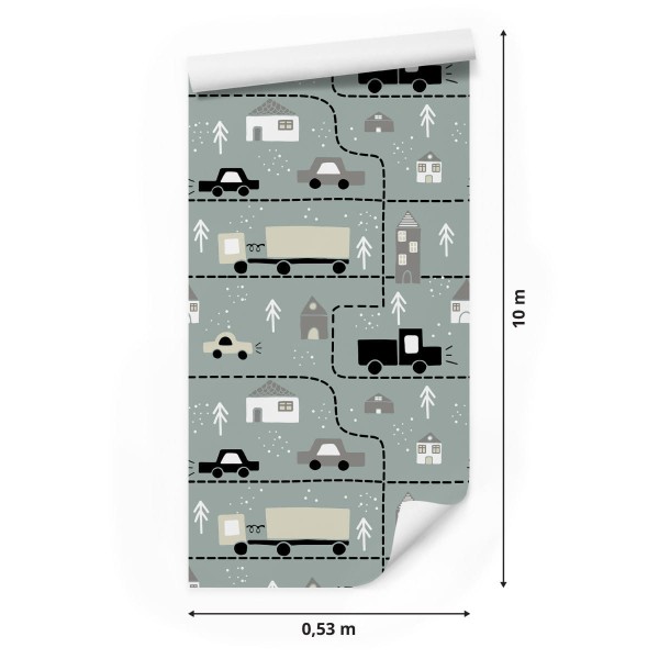 Tapeta W Samochody, Ciężarówki Do Pokoju Dziecka