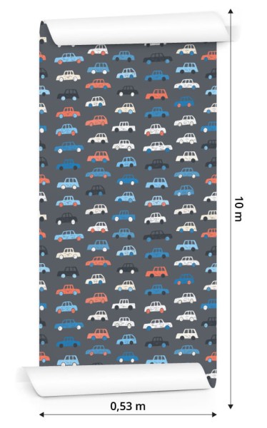 Tapeta Dla Dzieci - Kolorowe Samochodziki