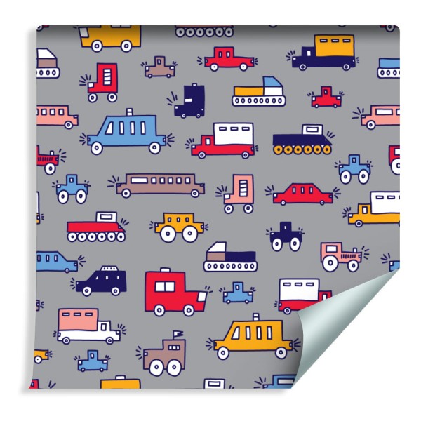 Tapeta Dla Dzieci - Kolorowe Samochodziki