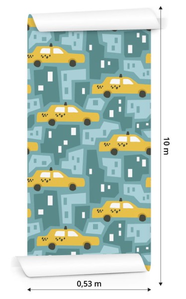 Tapeta Dla Dzieci - Żółte Taksówki