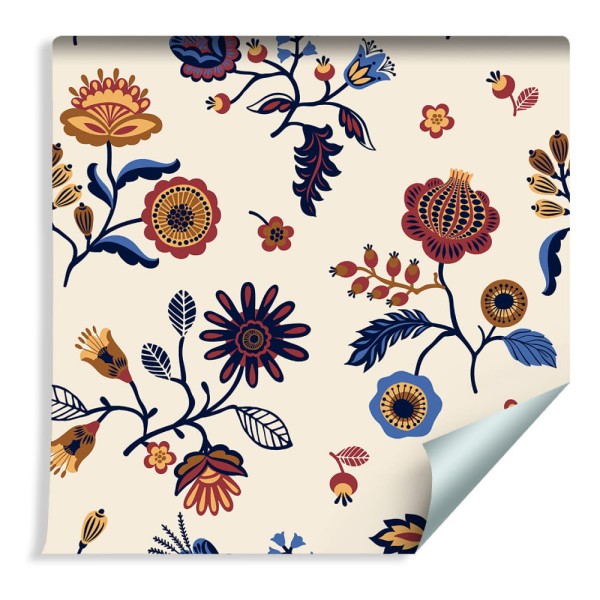 Tapeta Kwiatowy Wzór Ludowy