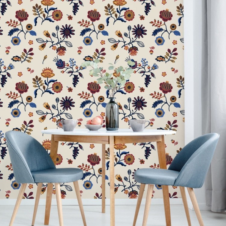 Tapeta Kwiatowy Wzór Ludowy