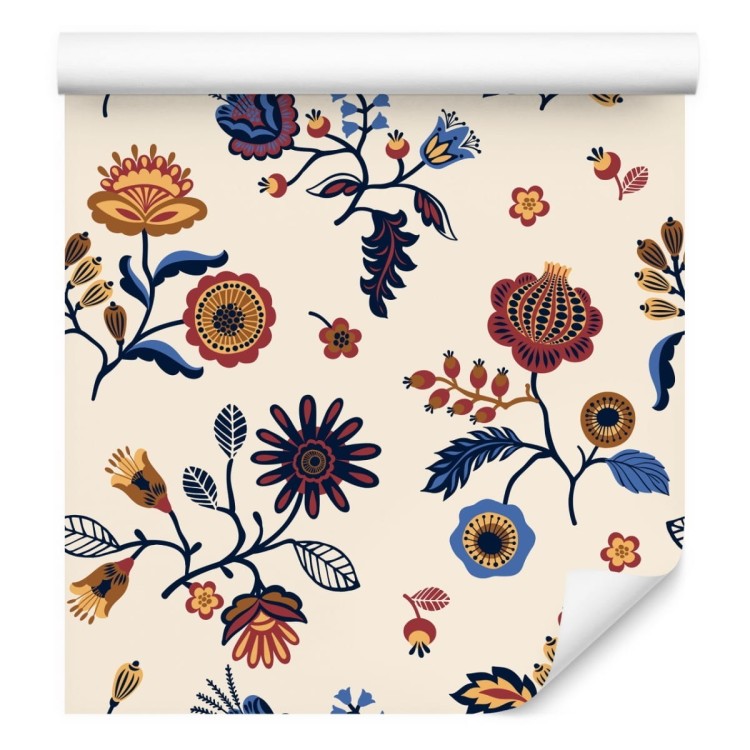 Tapeta Kwiatowy Wzór Ludowy