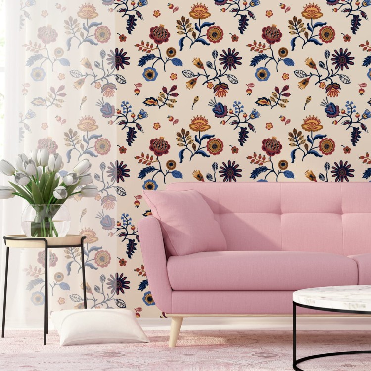 Tapeta Kwiatowy Wzór Ludowy