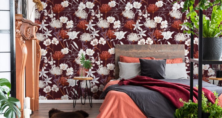 Tapeta Polne Kwiaty W Stylu Vintage