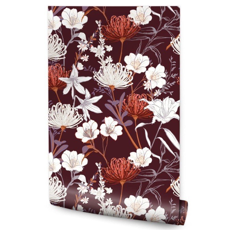 Tapeta Polne Kwiaty W Stylu Vintage