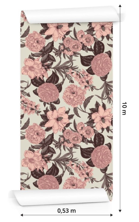 Tapeta Pastelowe Kwiaty W Stylu Vintage