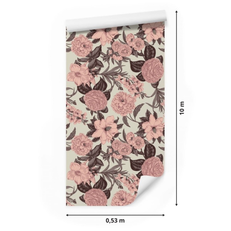 Tapeta Pastelowe Kwiaty W Stylu Vintage