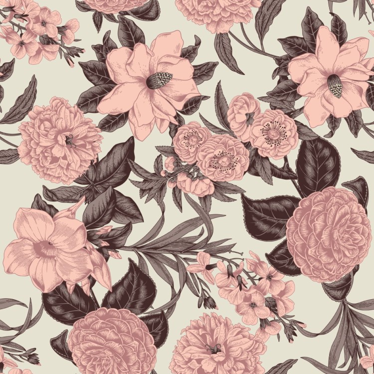 Tapeta Pastelowe Kwiaty W Stylu Vintage