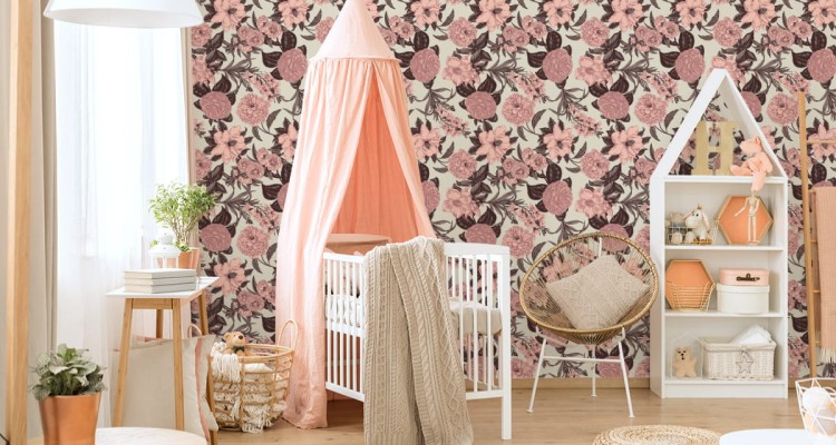 Tapeta Pastelowe Kwiaty W Stylu Vintage